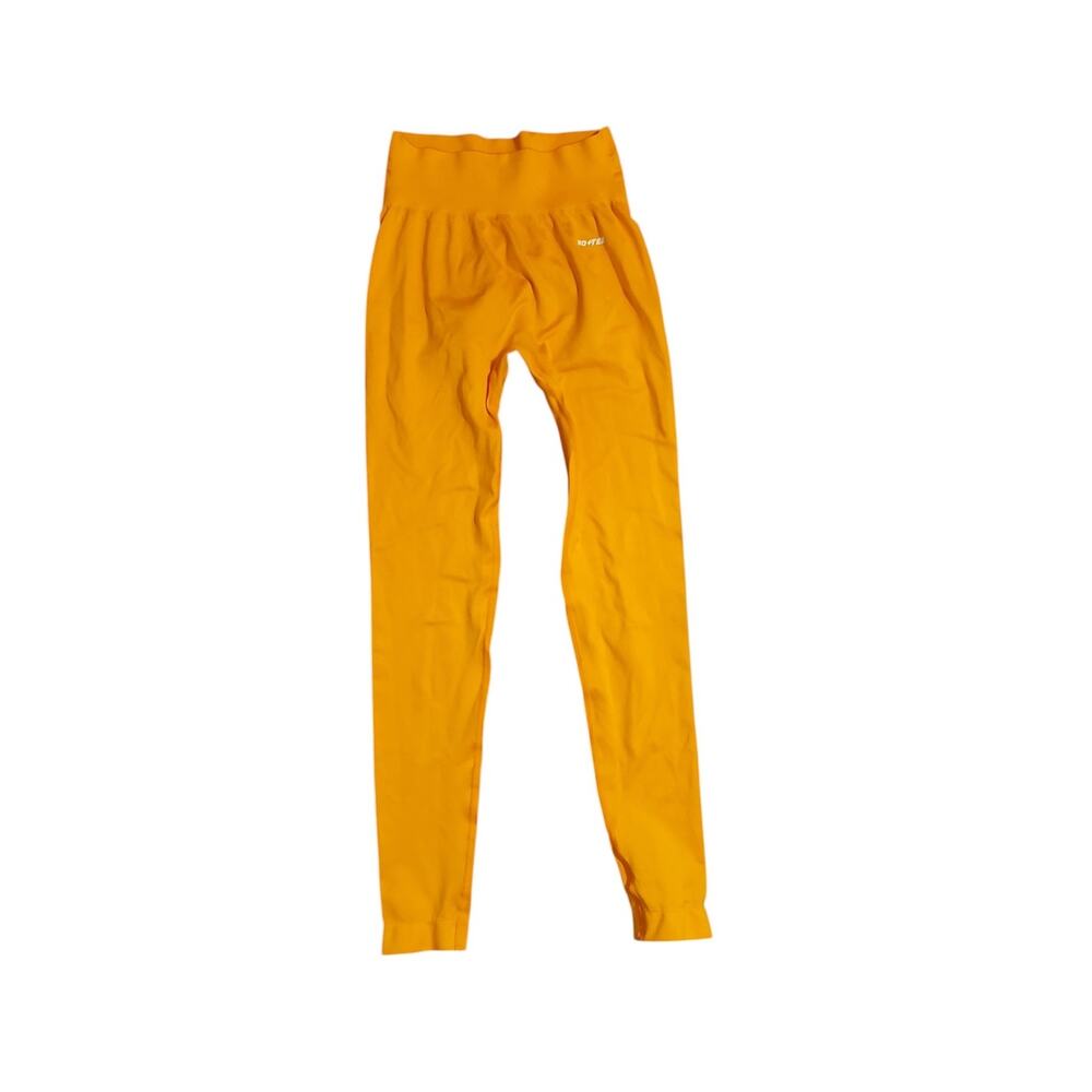 Bo+Tee Yellow Leggings Seamless Active Workout Women's Size Small